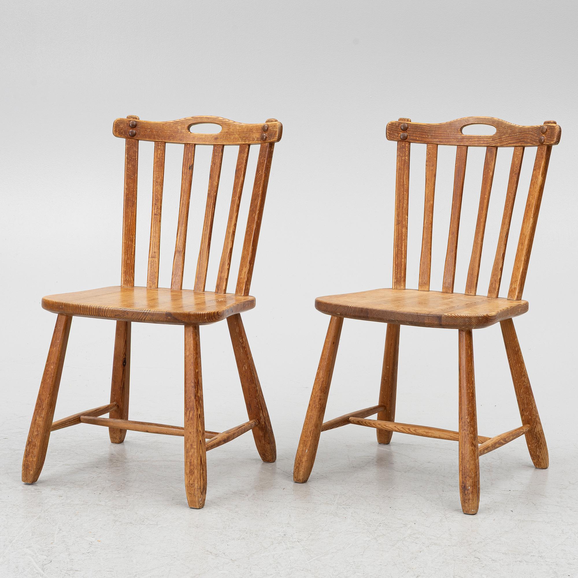 Chairs, a pair, "Hytte", Nordiska Kompaniet, 1940s.