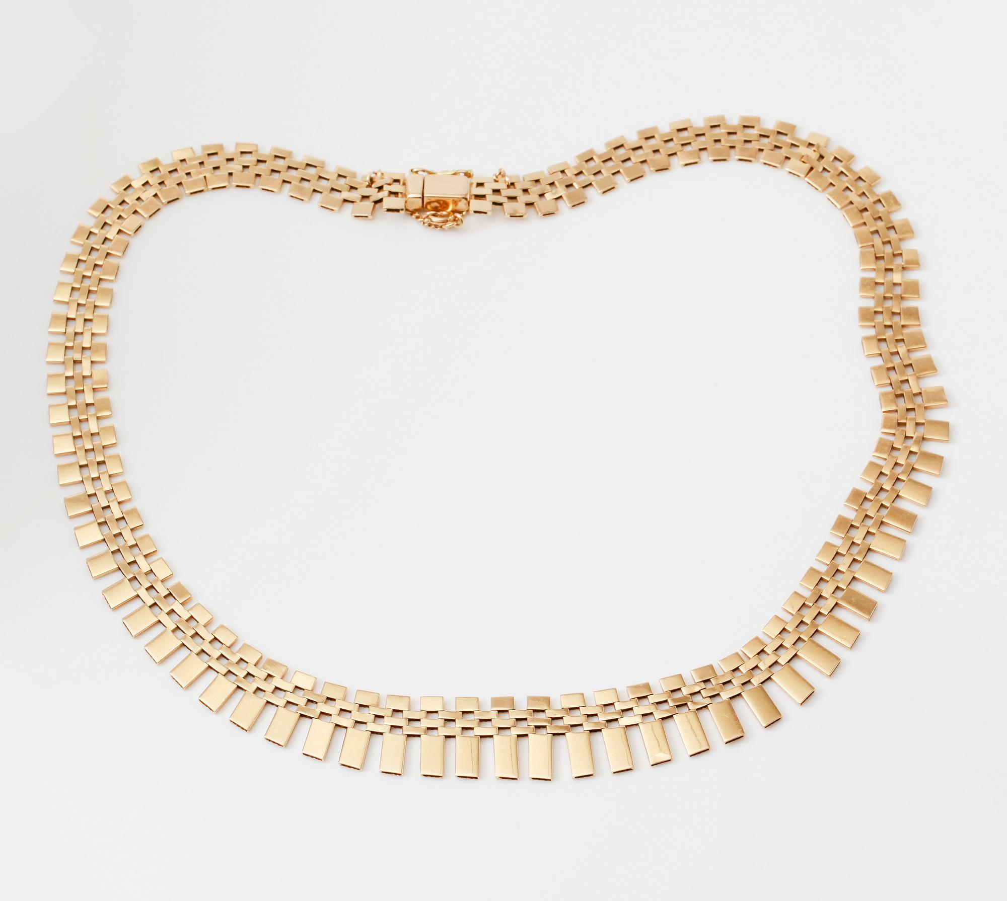 COLLIER, 18K guld. Vikt ca 27 g.