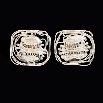 MANSCHETTKNAPPAR, 1 par, silver, SMED, Göteborg 1972. Total vikt ca 30 g.