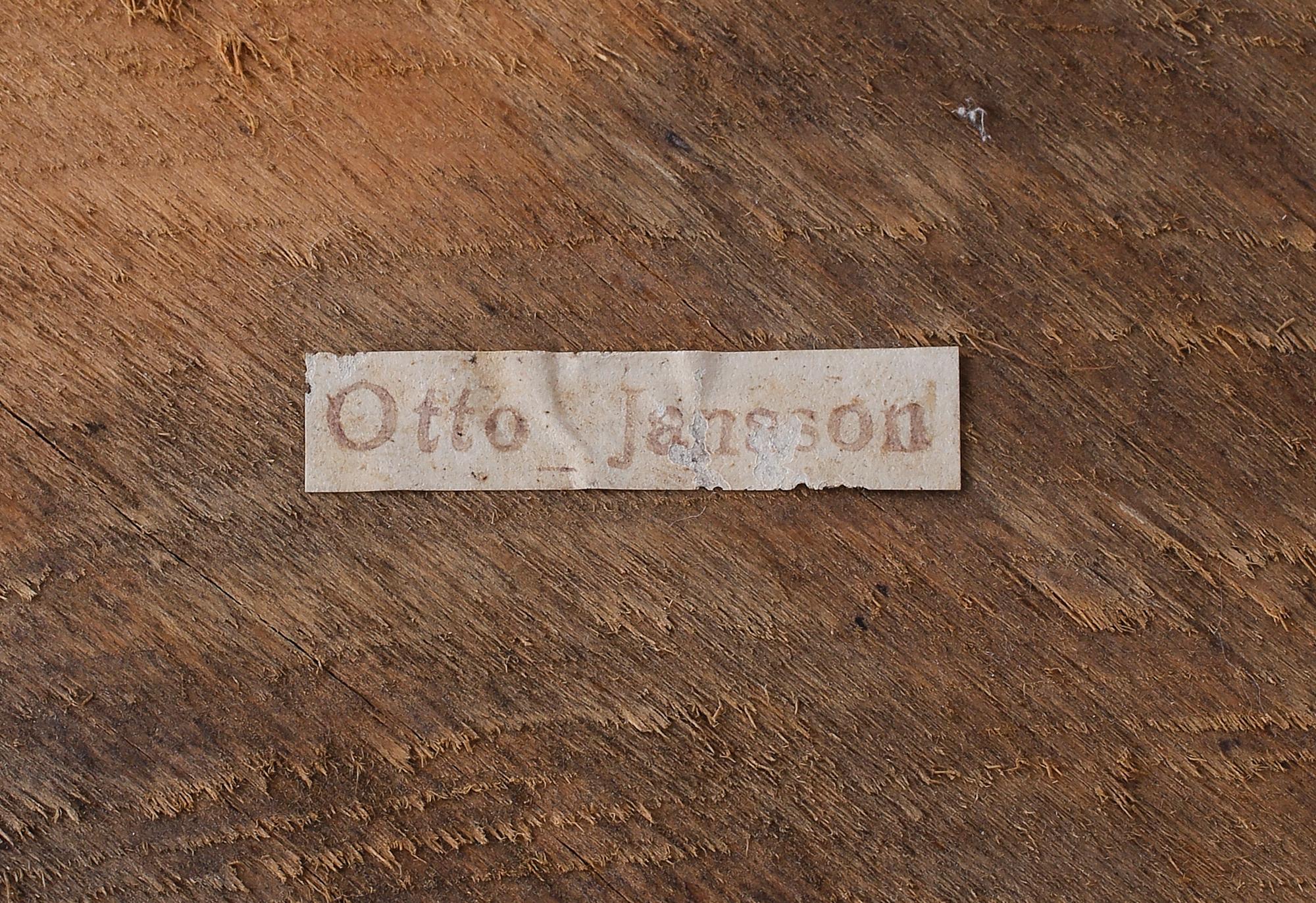 SKULPTUR, snidat trä, etikettmärkt Otto Jansson.