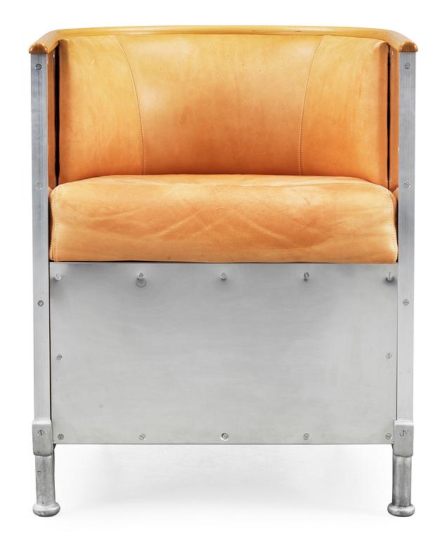 A Mats Theselius aluminium and leather 'Aluminium/Theselius' armchair, Källemo.