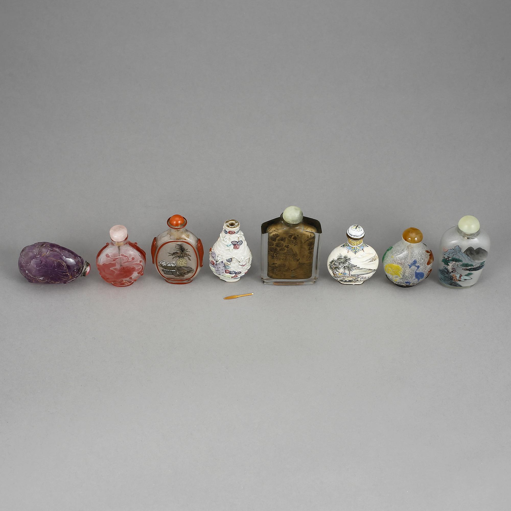 SNUSFLASKOR, 8 st, Kina, 1800-/1900-tal.