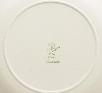 A set of twelve Stig Lindberg creamware plates 'Löja', Gustavsberg 1948-62, model WB.