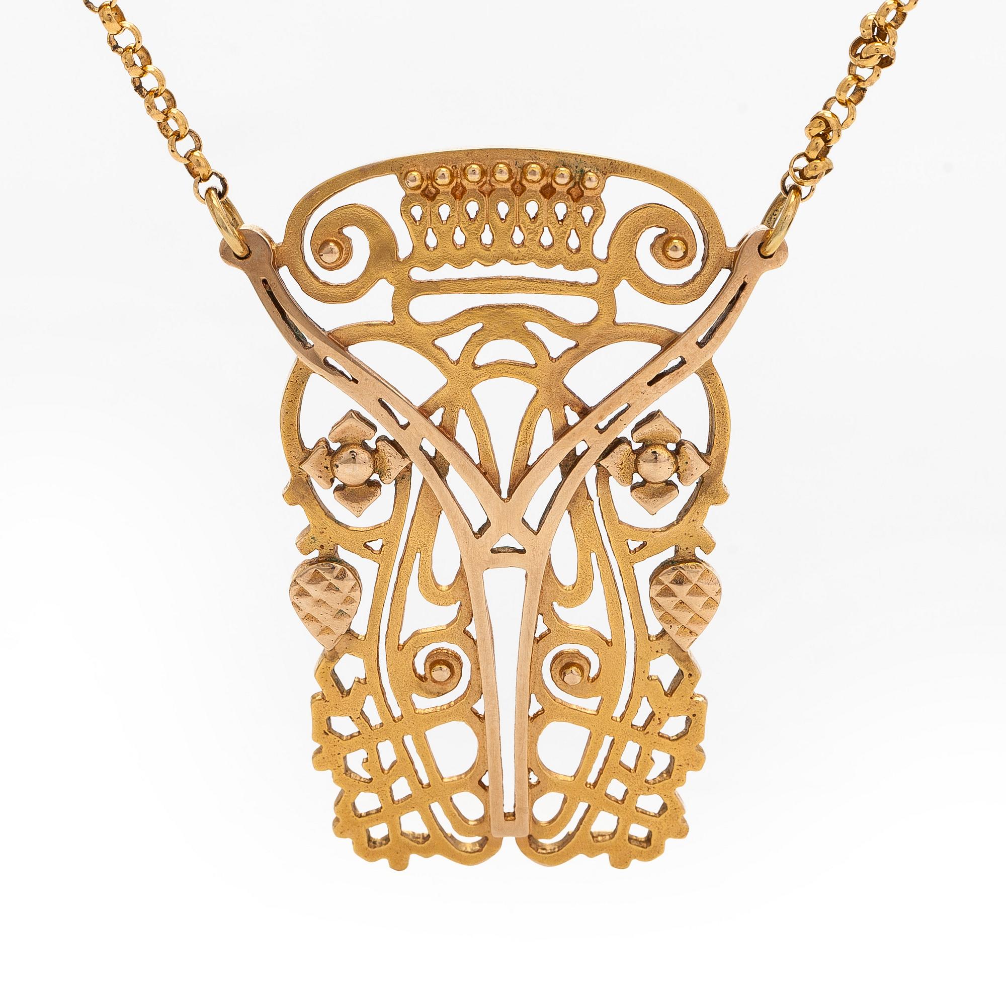 Kalevala Koru, a 14K gold 'Celebratory jewellery of independence'' necklace, 1992.