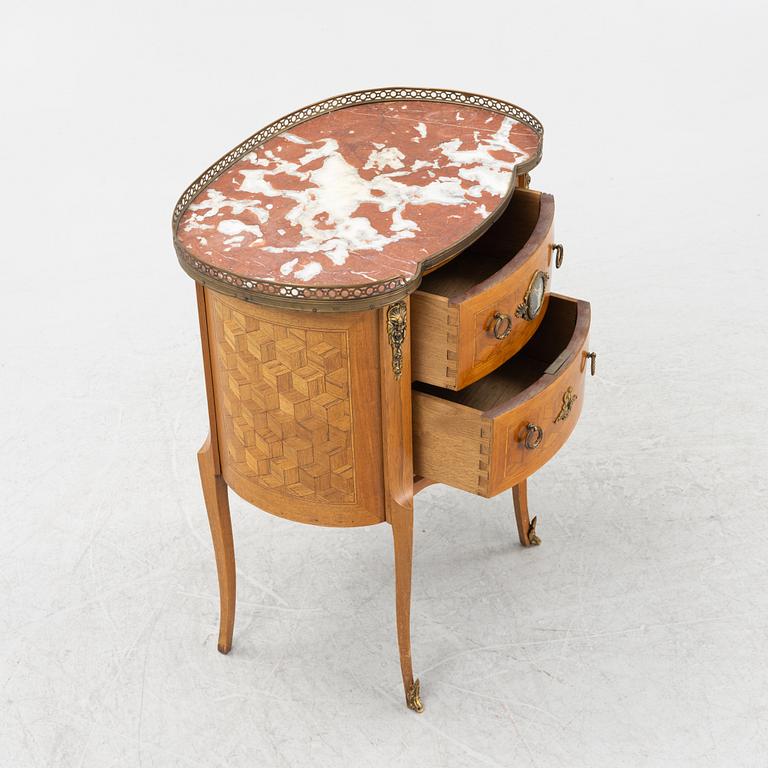 A small walnut-veneered dresser, France, second half of the 19th century.