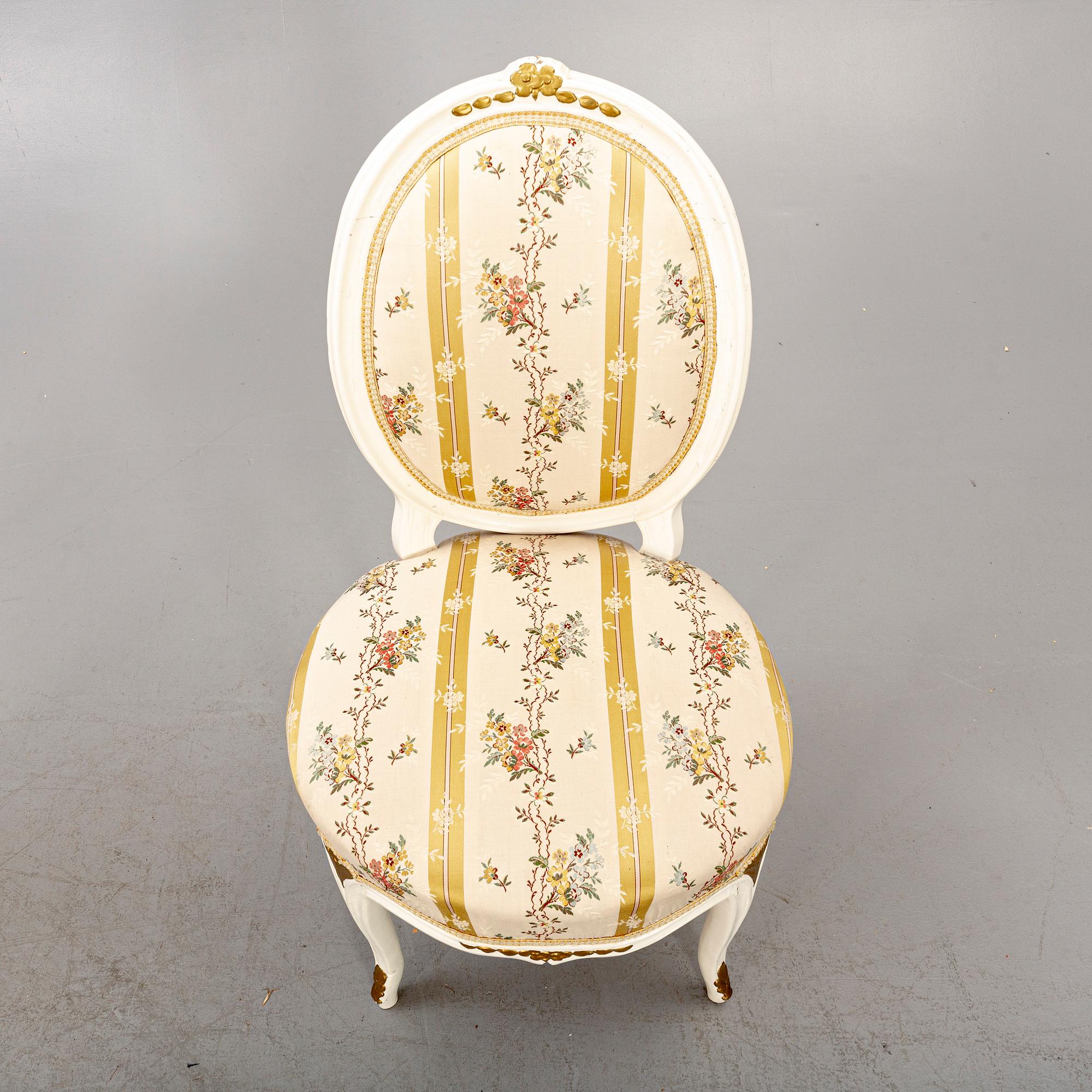 Stolar, sex stycken, rokoko 1700-talets mitt.