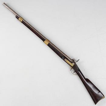 Percussion rifle, Swedish, 19th century.