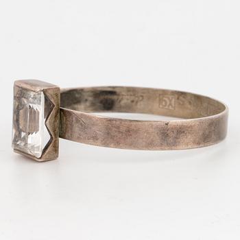 Bangle, sterling silver with faceted rock crystal. Åke Lindström for Bengt Hallberg.