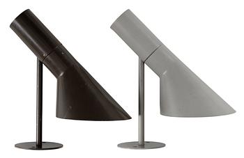 Two Arne Jacobsen'AJ' wall lights, Louis Poulsen, Denmark, ca 1960.