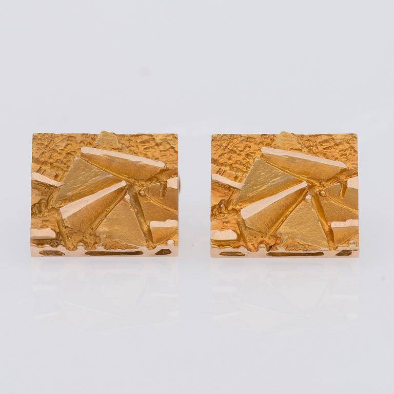 MANSCHETTKNAPPAR, 14K guld, Tammen Koru, Åbo 1971.