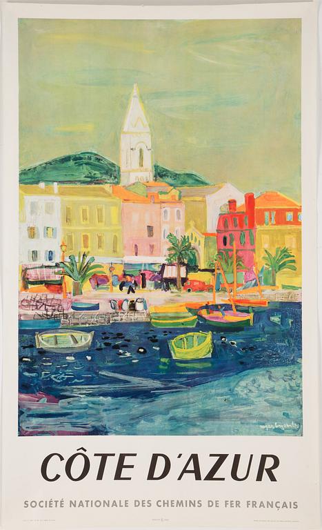 FRANSKA LITOGRAFISKA TURISTAFFISCHER, 2 st, S.N.C.F., daterade 1953 och 1956.