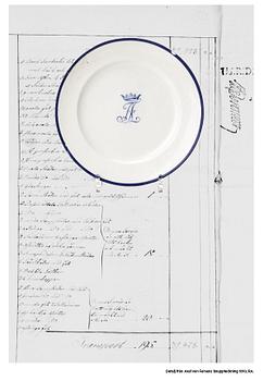 TALLRIKAR, 16 st, porslin.Sévrès, Paris, 1804-09, med Axel von Fersens monogram.