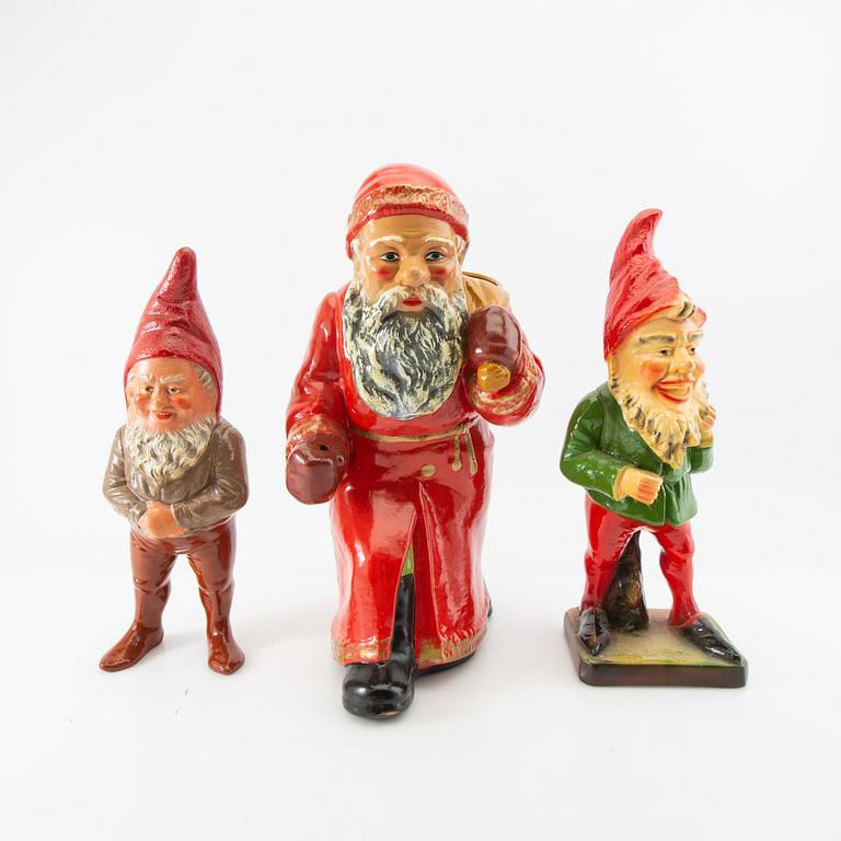 Gnomes 6 pcs mostly Germany mid/second half of the 20th century painted terracotta.