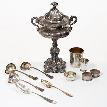 Silver, 10 pieces, Sweden, including a spoon by Gustaf Georg Rehnberg, Norrköping 1811.