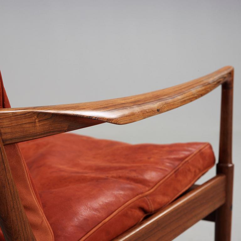 An Ib Kofod Larsen palisander easy chair 'Samsö', OPE-möbler, Sweden 1960's.