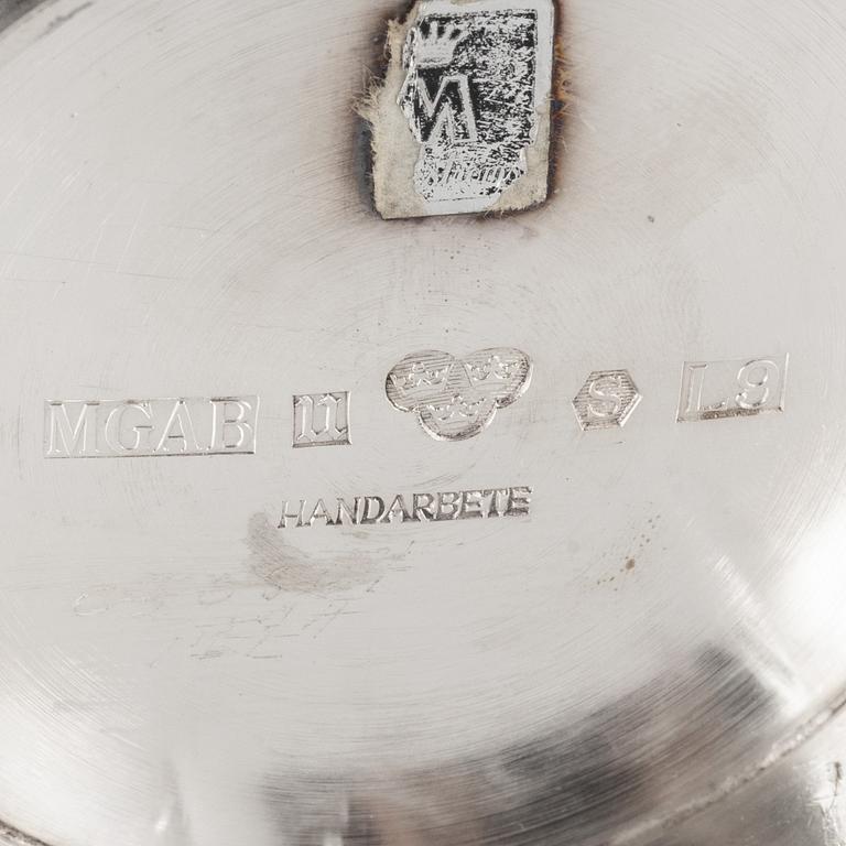 Skålar, 4 st, silver, GAB, MGAB samt Råströms silver- o nysilverfabrik, 1964-1986.