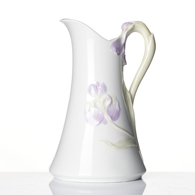 Alf Wallander, a porcelain pitcher, 'Iris', Rörstrand, Jugend (early 1900).