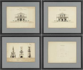 Fredrik Magnus Bäck, Four Project Drawings (4).