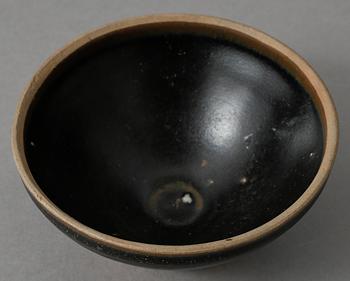 SKÅL, lergods, Temmoku, troligen Japan, 1800-tal.