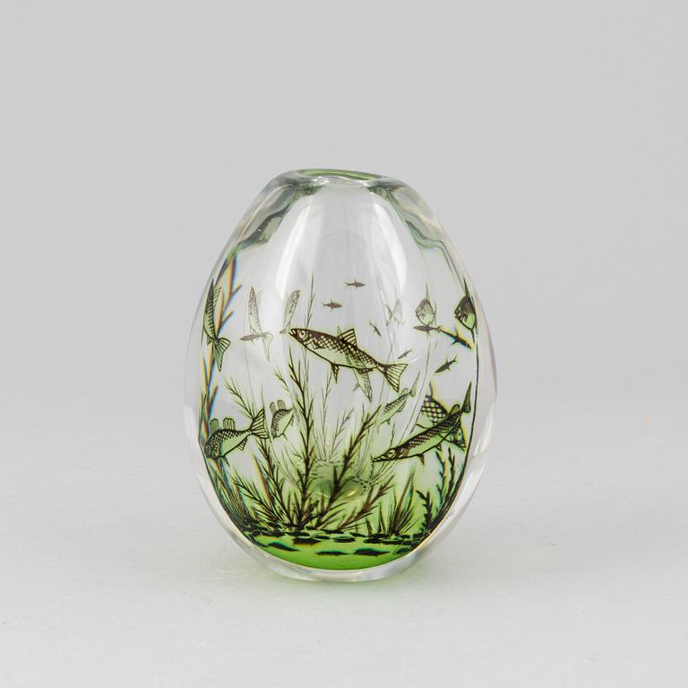 Edward Hald, vas, glas, "Fiskgraal", Orrefors.