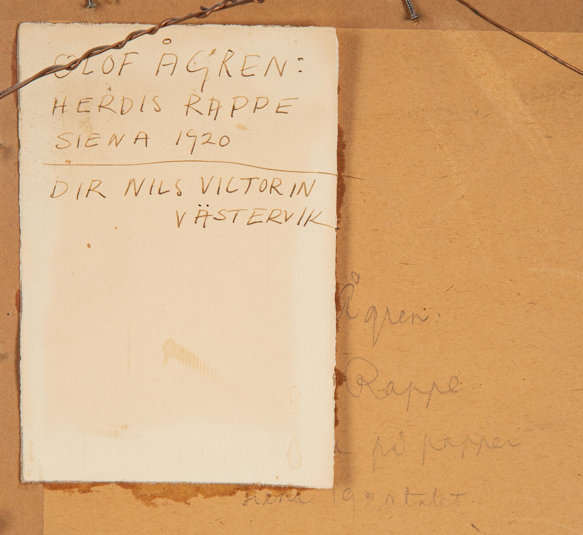 Olof Ågren, mixed media on paper, signed.