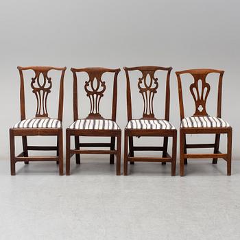 Four Chippendale chairs, England, 18th Century.