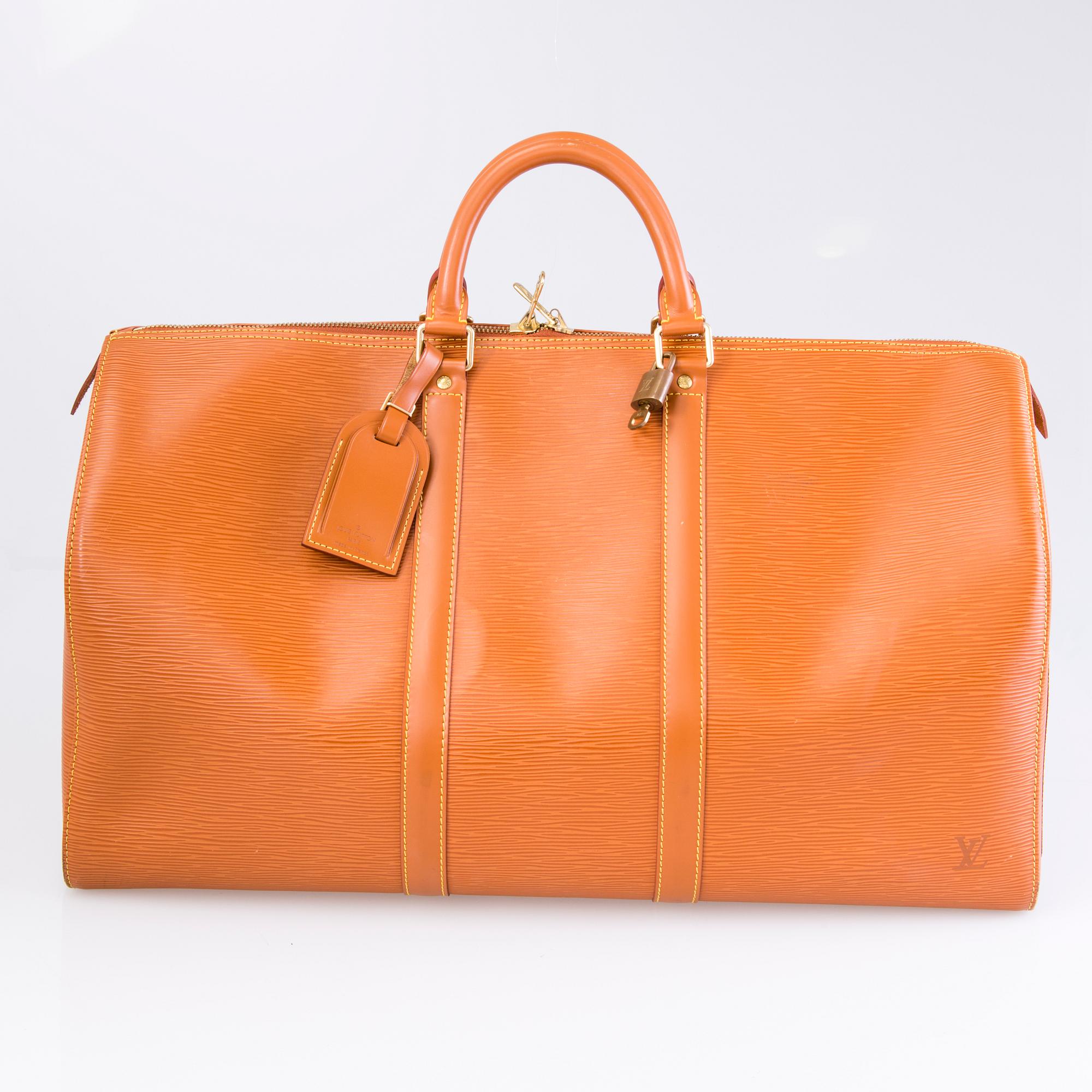 LOUIS VUITTON CIPANGO GOLD KEEPALL 50 EPI TRAVEL BAG.
