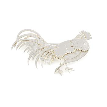 483. Wiwen Nilsson, a brooch, sterling silver, in the shape of a rooster, Lund 1970.