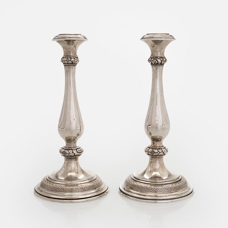 A pair of silver candlesticks, Austro-Hungarian Empire, 1867 - 1872.