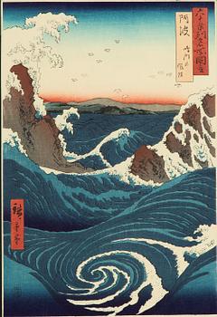 Utagawa Hiroshige I, efter, träsnitt, 1900-tal.