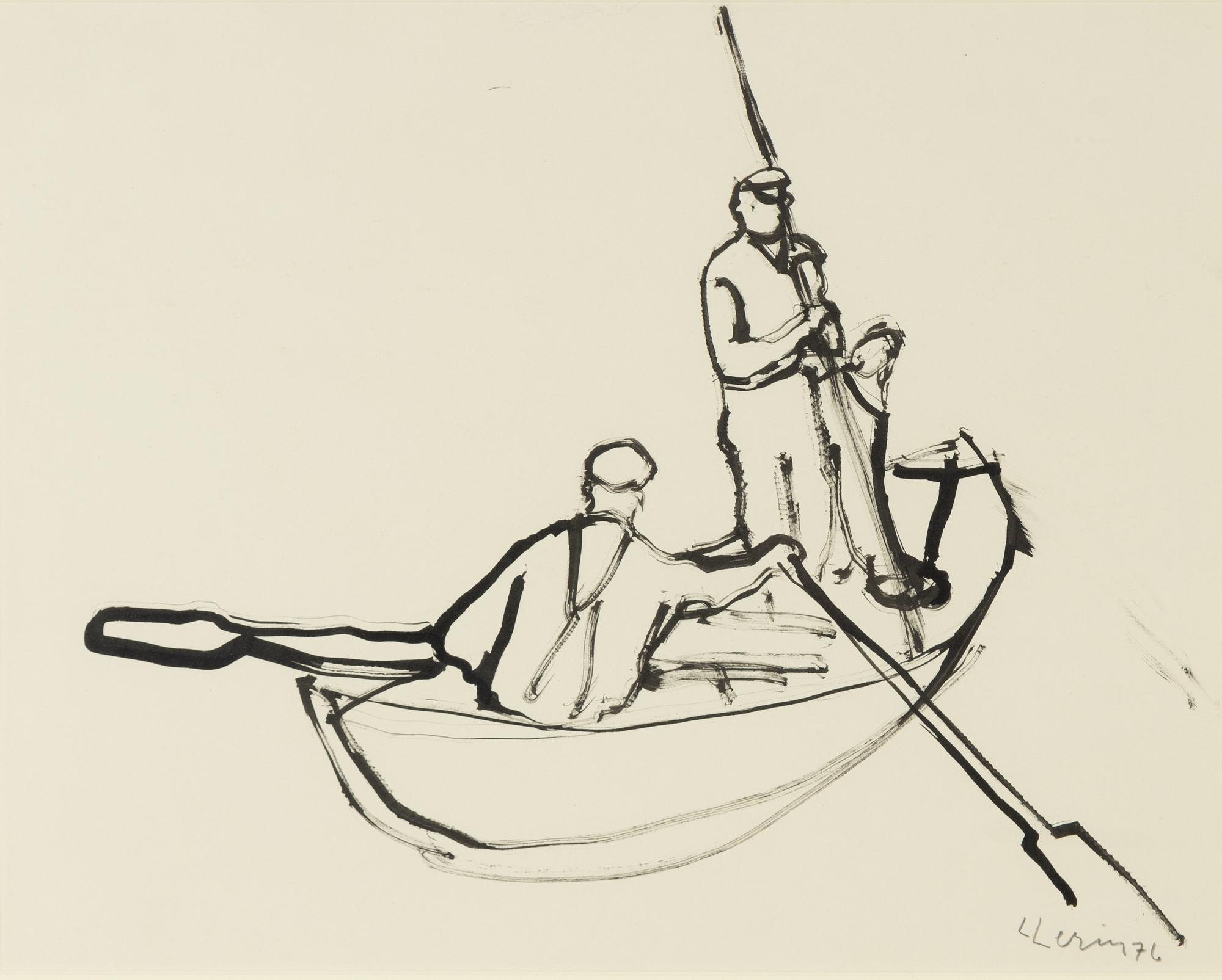 Lars Lerin, ink drawing, signed and dated 76.