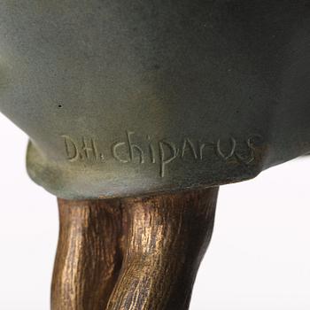 Demetre Chiparus, a "Hooded cloak" patinated bronze and ivory sculpture, Paris 1920's.