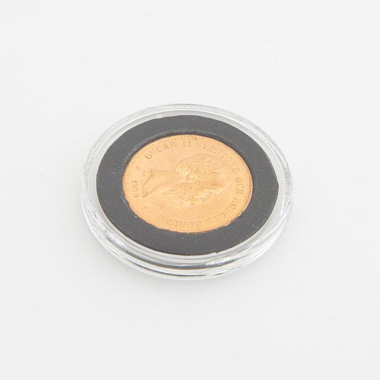 Guldmynt Sverige, Oscar II 20 kr, 1899.