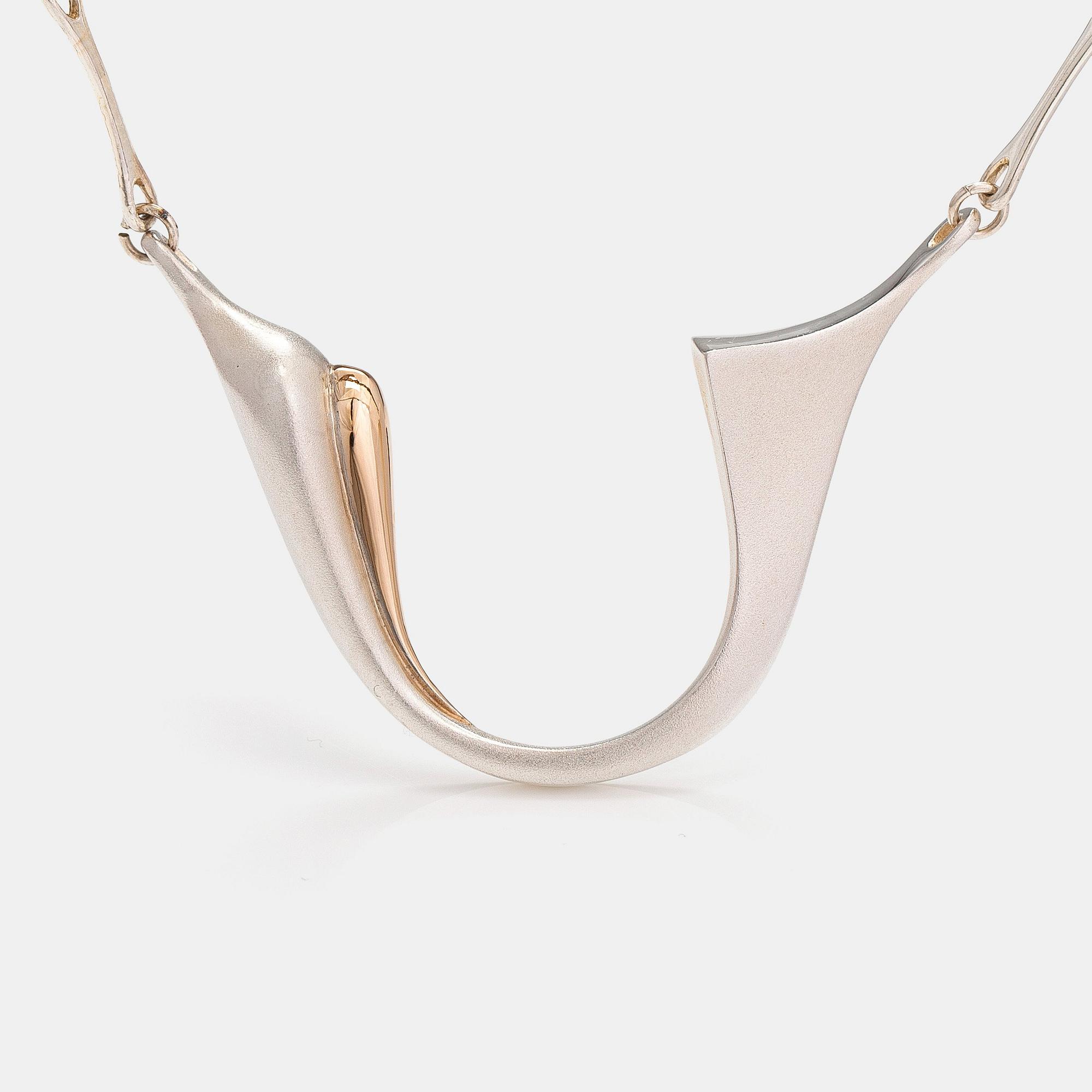 Poul Havgaard, "Continental", a sterling silver and gold necklace. Lapponia 1988.