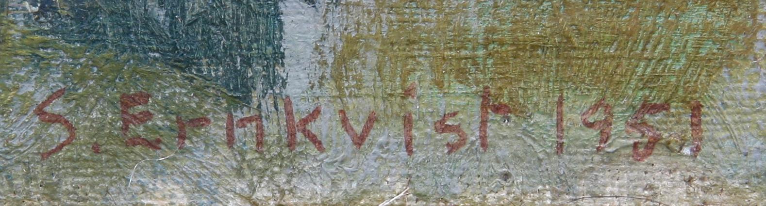 ERNKVIST, SVEN. Olja på pannå, sign. o dat. -51.