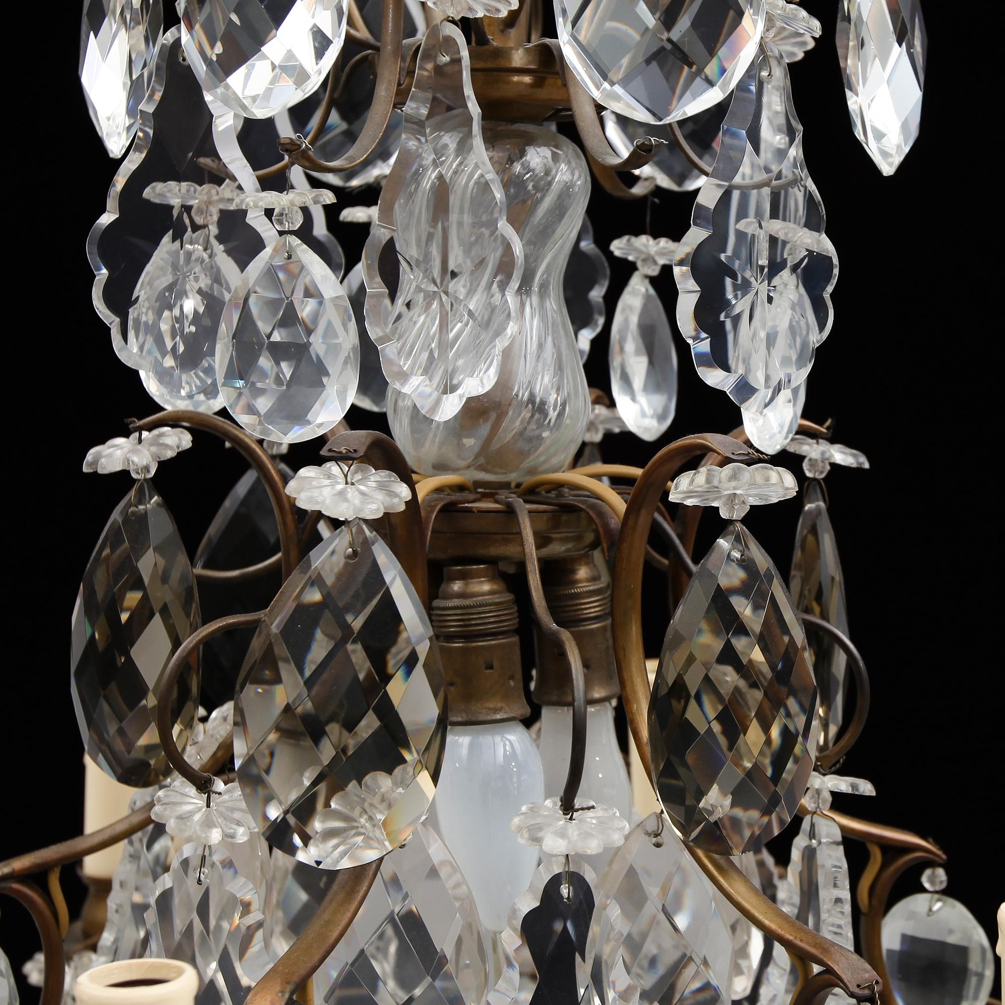 LJUSKRONA, barockstil, 1900-talets andra hälft. Höjd 84 cm.