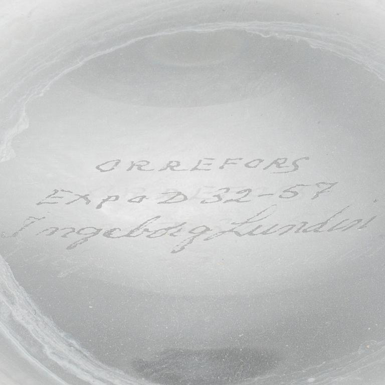 Ingeborg Lundin, Glass vase, "Äpplet", Orrefors, after 1957.