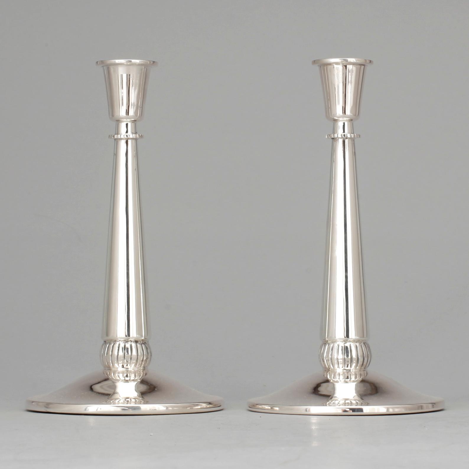 LJUSSTAKAR, ett par, Svedboms Guldsmeds AB Vetlanda 1958.