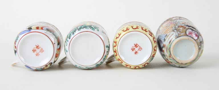 MOCCAKOPPAR, 3 + 1, porslin, Kina.