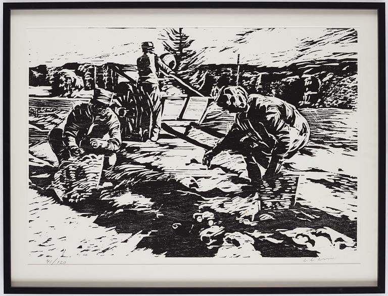 Lars Lerin, träsnitt, signerad 41/120.