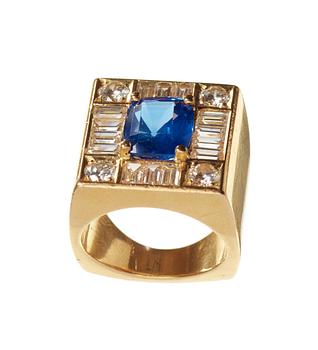 Kristian Nilsson, A Kristian Nilsson blue sapphire and diamonds 18k ring,