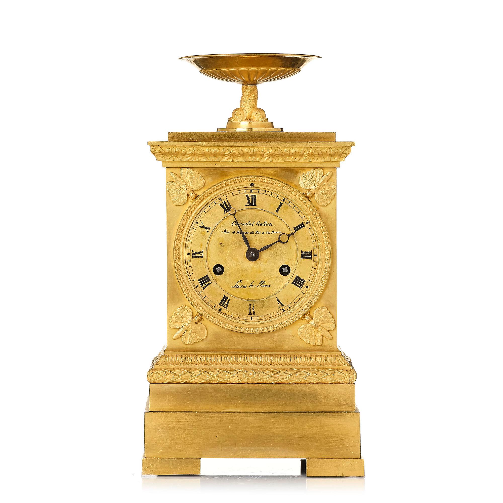 A French Empire ormolu mantel clock by Louis-Isidore Choiselat (master in Paris 1813-47).
