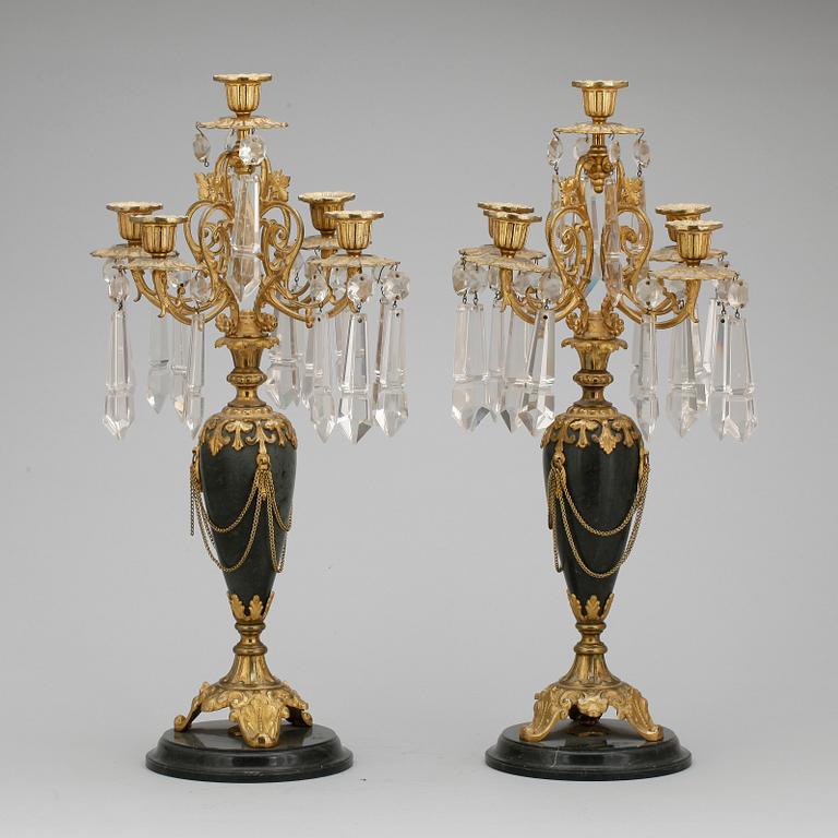 KANDELABRAR, ett par, nyrenässans, 1800-talets slut.