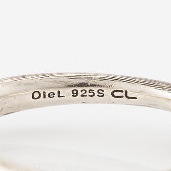 Ole Lynggaard, ring, "Lotus", silver, with cabochon-cut grey moonstone.