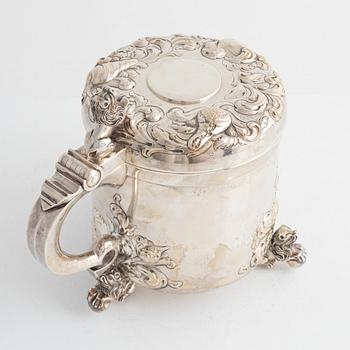 David Andersen, dryckeskanna, silver, Norge, 1900-tal. Barockstil.