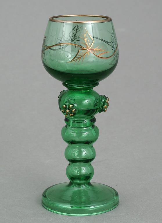 KARAFF SAMT REMMARE 11 STYCKEN, glas. 1900-talets mitt.