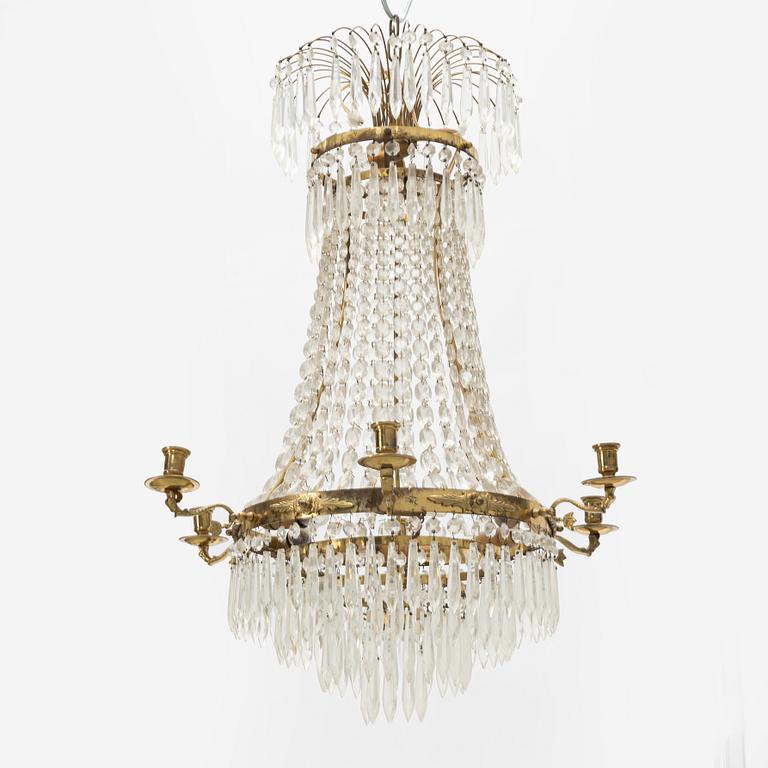 An Empire style chandelier from around the year 1900.