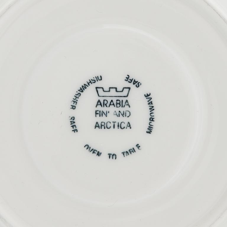 Inkeri Leivo and Dorrit von Fieandt, a 32-piece 'Arctica Poetica' porcelain tableware set, Arabia 1990s.