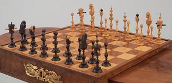 A Swedish Empire mahogny chess table by J Öman, master 1815.