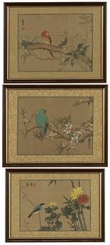 Unidentified artist, three paintings, China, 20th century.